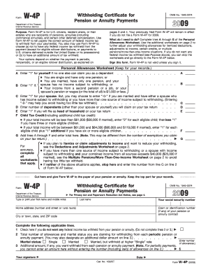 Form W-4P Pension or Annuity Payments