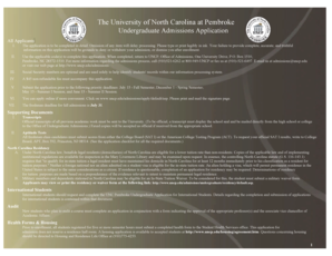 University of North Carolina at Pembroke Undergraduate Admissions Application