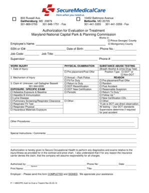 Authorization for Evaluation or Treatment