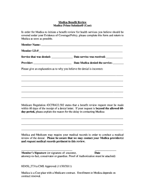 Medica Benefit Review Form
