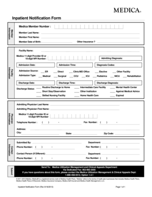 Inpatient Notification Form
