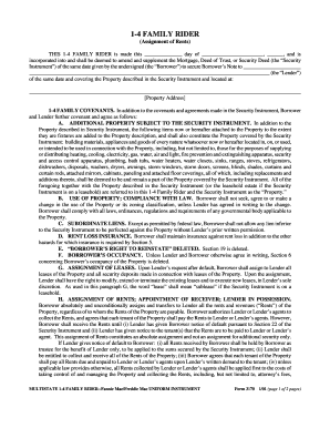 1-4 Family Rider Assignment of Rents