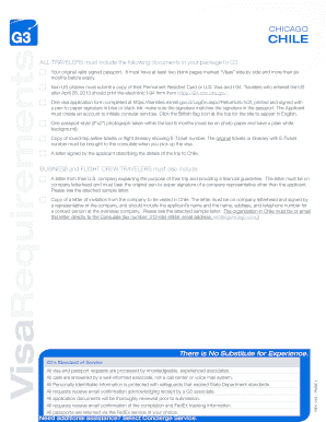Chile Visa Application Form