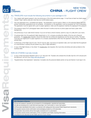 China Flight Crew Visa Application