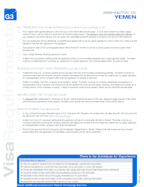 Yemen Visa Application Form
