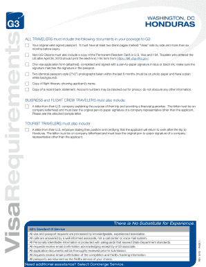 Honduras Visa Application Form
