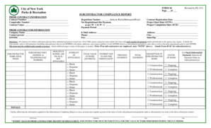 New York Subcontractor Compliance Report
