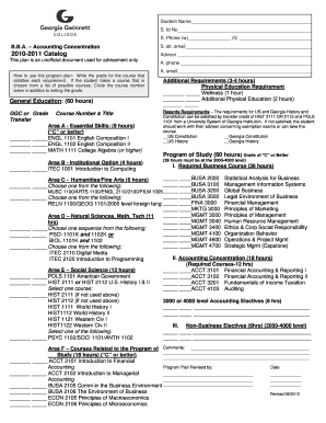 BBA Accounting Program Plan