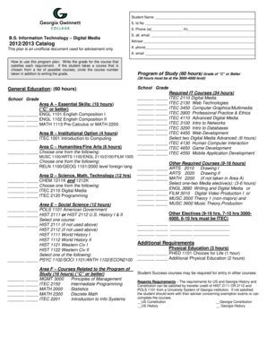 B.S. Information Technology Digital Media Program Plan