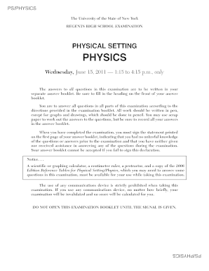 New York Regents Physics Exam