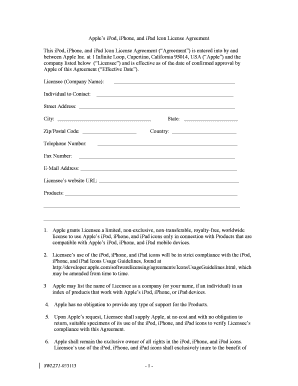 Apple iPod iPhone iPad Icon License Agreement
