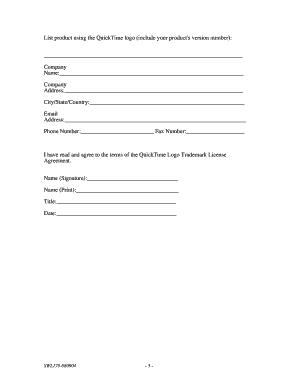 QuickTime Logo Trademark License Agreement