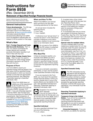 Form 8938 Statement of Specified Foreign Financial Assets
