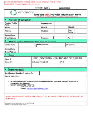Emdeon ERA Provider Information Form