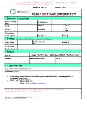 Emdeon ERA Provider Information Form