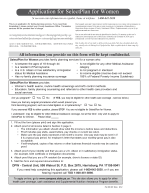 SelectPlan for Women Application