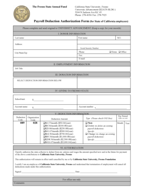 Payroll Deduction Authorization Form