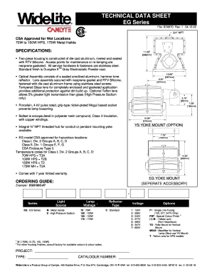 EG Series Technical Data Sheet