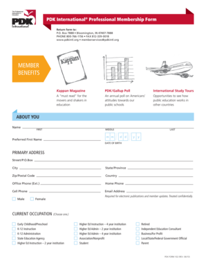 PDK International Professional Membership Form