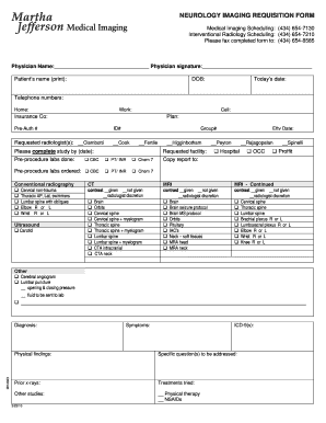 Neurology Imaging Requisition Form
