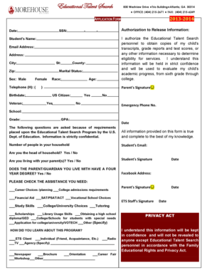 Educational Talent Search Application Form
