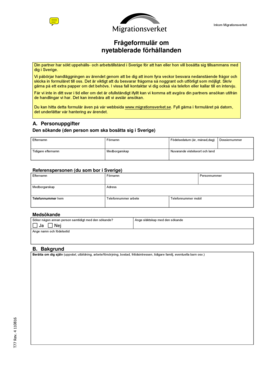 Swedish Immigration Form for New Relationships