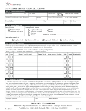 Active State Public School Change Form