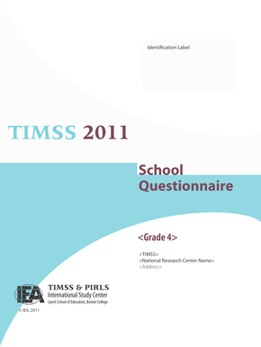 TIMSS 2011 School Questionnaire