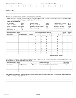 Child Support Deductions Report