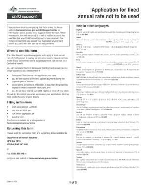 Child Support Fixed Annual Rate Application
