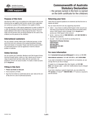 Australian Statutory Declaration for Child Support