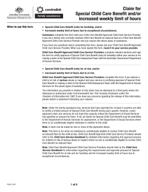 Special Child Care Benefit Claim Form
