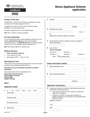 Stoma Appliance Scheme Application