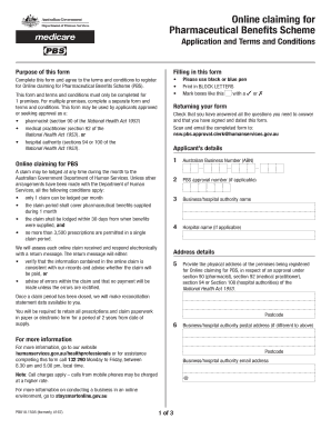 Online Claiming for Pharmaceutical Benefits Scheme Application