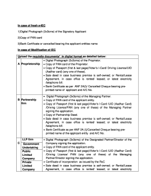 India Import Export Code Application