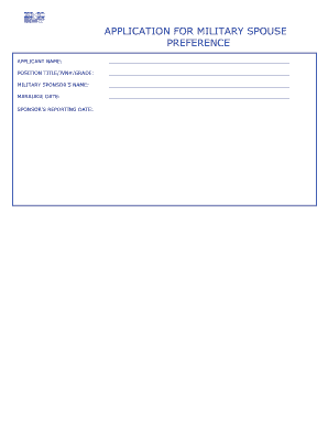 Military Spouse Preference Application Form