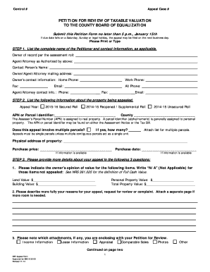 Property Tax Appeal Petition Form