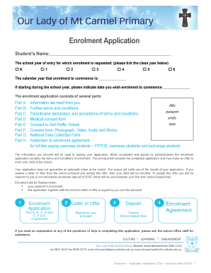 School Enrolment Application Form