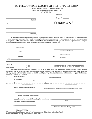 Summons for Civil Case