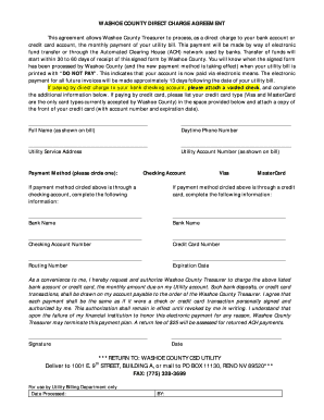 Washoe County Direct Charge Agreement