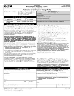 Notification for Underground Storage Tanks