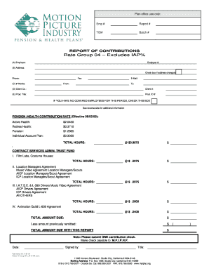 Report of Contributions Form