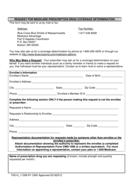 Medicare Prescription Drug Coverage Determination Form