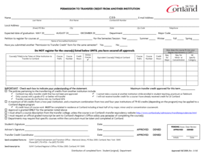 Permission to Transfer Credit Form