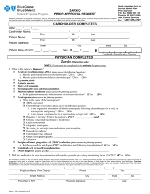 Zarxio Prior Approval Request Form