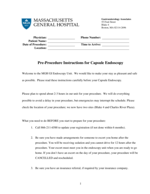 Pre-Procedure Instructions for Capsule Endoscopy