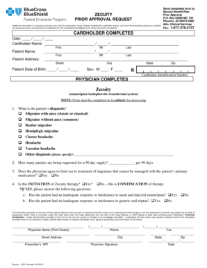 Zecuity Prior Approval Request Form