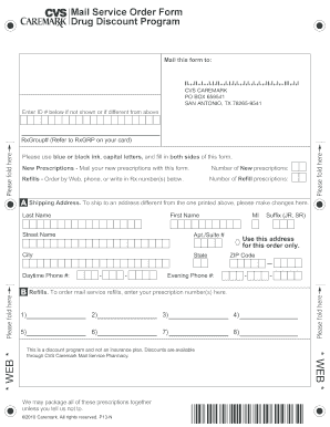 CVS Caremark Mail Service Order Form