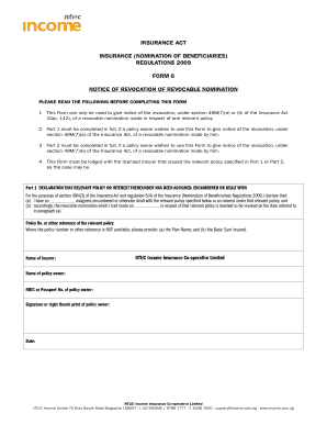 Notice of Revocation of Revocable Nomination