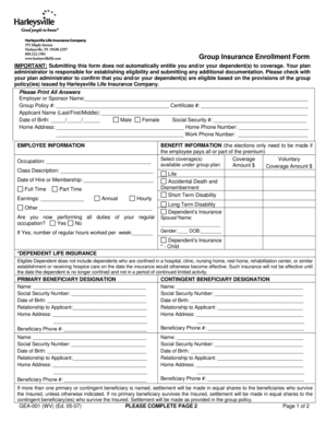 Group Insurance Enrollment Form